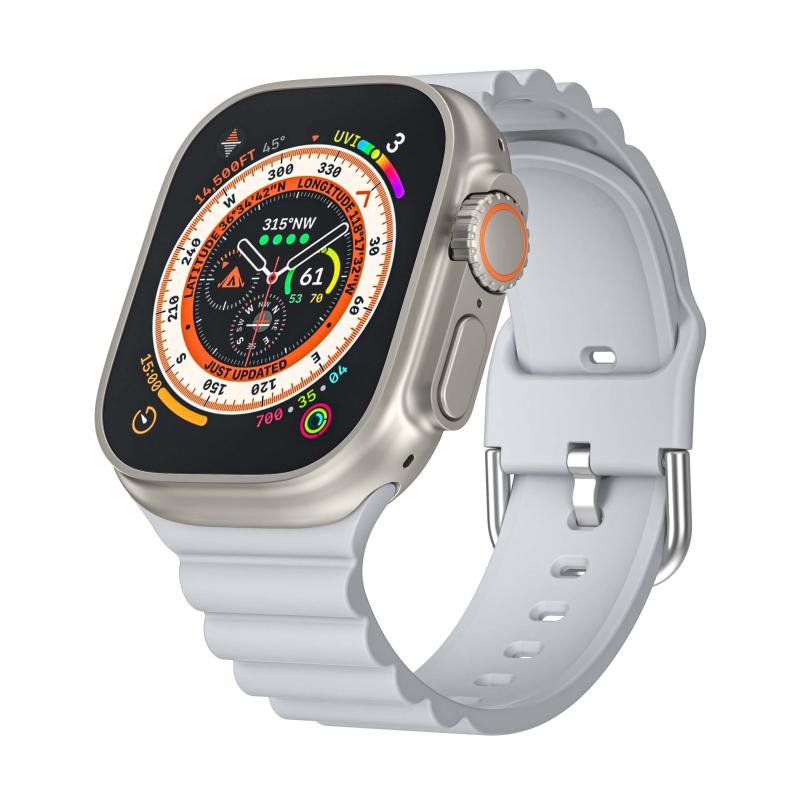 Rakuten - YAODLE コンパチブル Apple Watch バンド 49mm 45mm 44mm 42mm/41mm 40mm 38mm ソフトシリコンバンド 通気 防汗 スポーツシリコンストラップリストバンド交換バンドリストバンド 長さ調整可能 対応 Appl