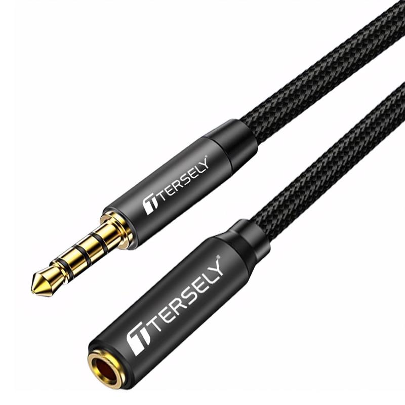 [2025 アップグレード]3.5mm オディオ延長ケーブル イヤホン 延長コード 3.5mm オーディオケーブル 4極/TRRS ナイロン編み AUX ヘッドホン Hi-Fi音質 多重シールド 24K金メッキ スマホ/PC/TV/モニター/