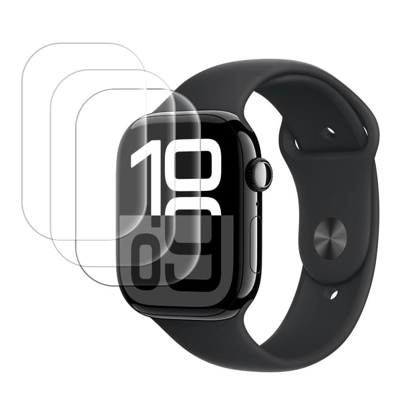 乐天商城 - [3枚セット]For Apple Watch Series 10 42mm フィルム TPU水凝固膜【SHANCHI】指紋防止、油汚れ防止、高透明度、高タッチ感度、取り付け簡単