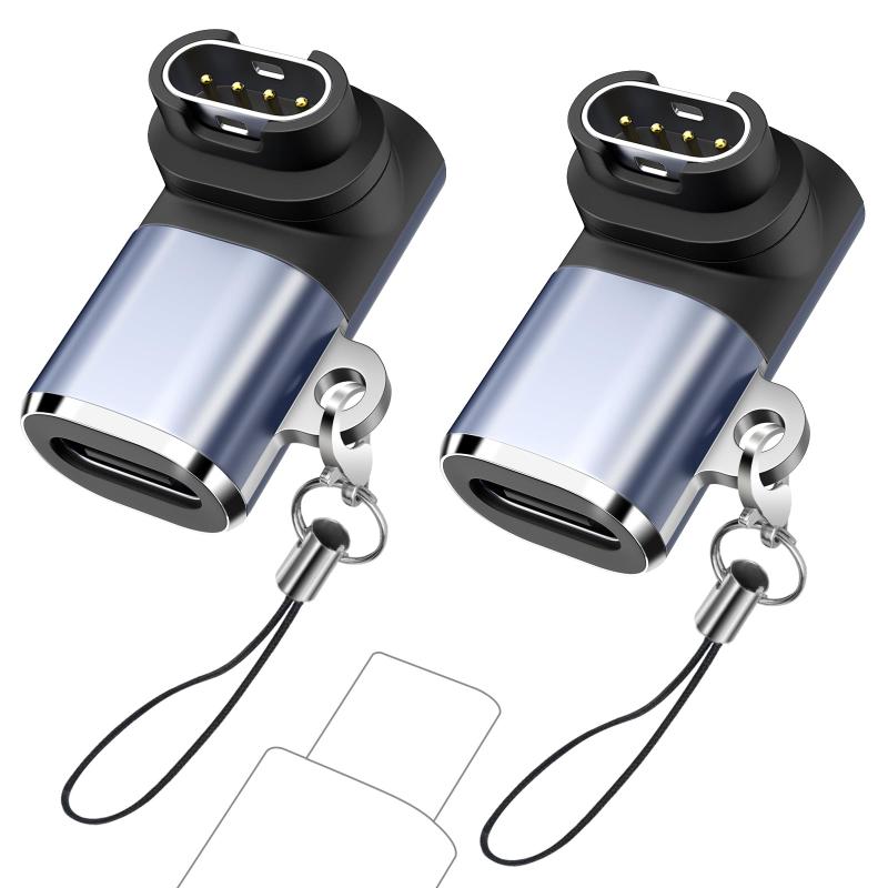 MoKo ガーミン用 変換アダプター L型 Type-C用 カニカン付き Fenix8 USBCチャージケーブルからガーミン..