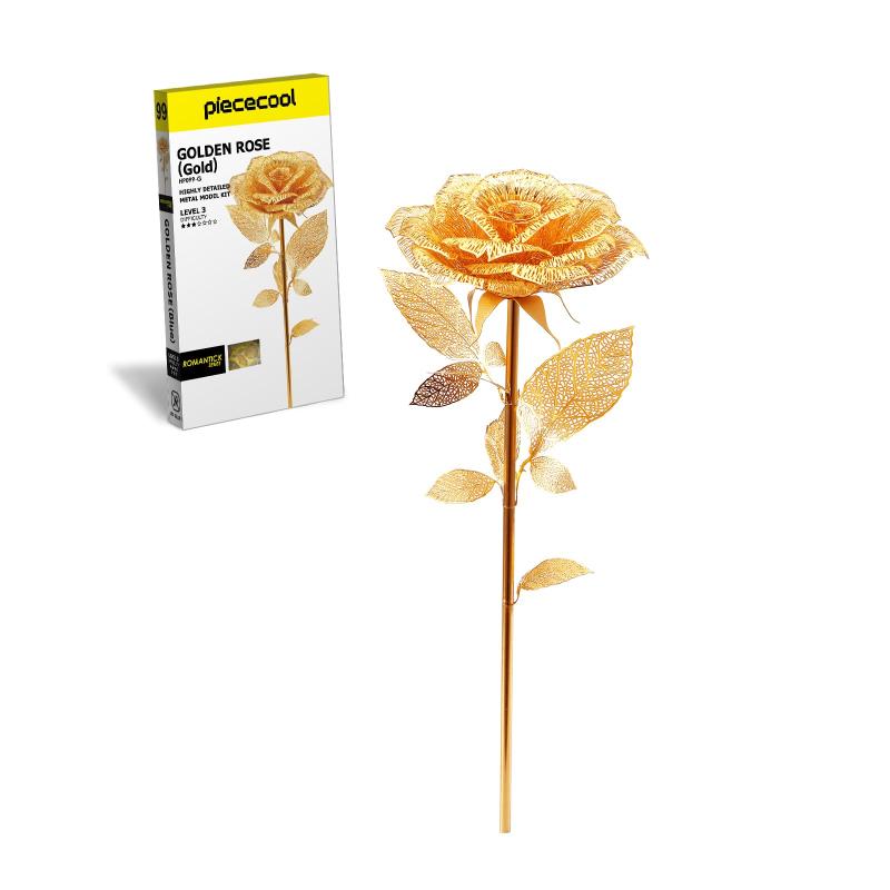Piececool(ピースクール) 立体パズル 金属製 バラ(薔薇) ローズ メタリックナノパズル 3dパズル 組み立..