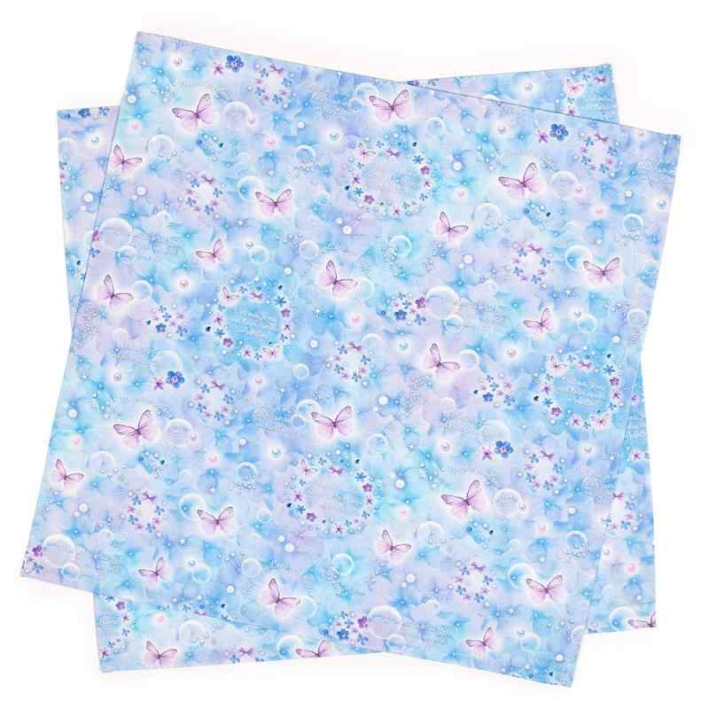 COLORFUL CANDY STYLE ランチクロス・給食ナフキン(45cm×45cm) 2枚セット 給食 ナフキン お弁当 正方形 女の子 バタフライ ブルー 水色 ブラック