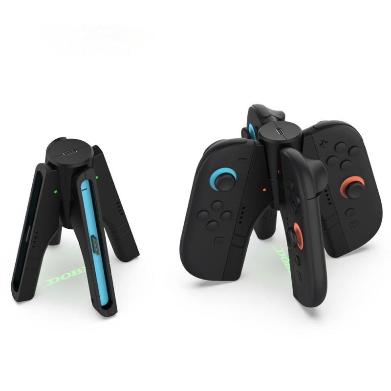 FONLAM Switch2対応 J-con 充電グリップ 磁吸式 4台同時充電 充電スタンド 独立 組合充電モード コントローラー充電台 LEDインジケーター付 TYPE-C入力 ゲームプレイ対応 スイッチ2 アクセサリー FL