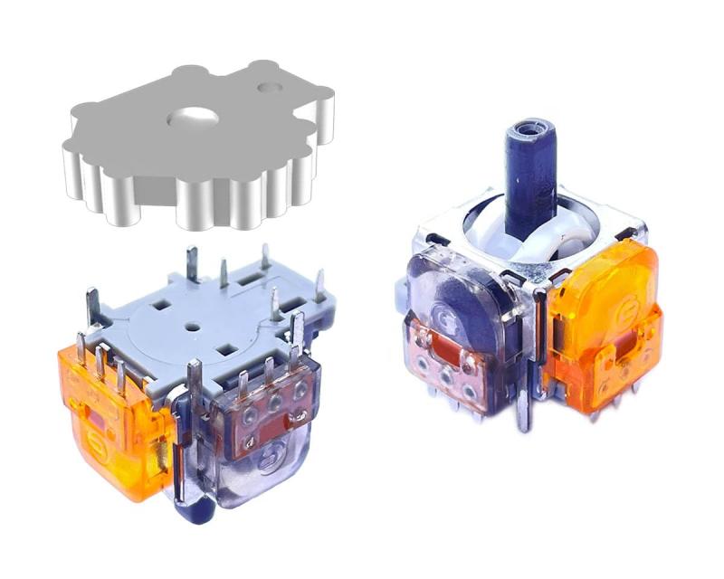 ElecGear 2個TMR ジョイスティック交換用のコントローラー、電磁制御TMR Joystickコントロールスティック + キャリブレーションFPCB + USBアダプタAdapterはんだ除去加熱プレート修理ツール