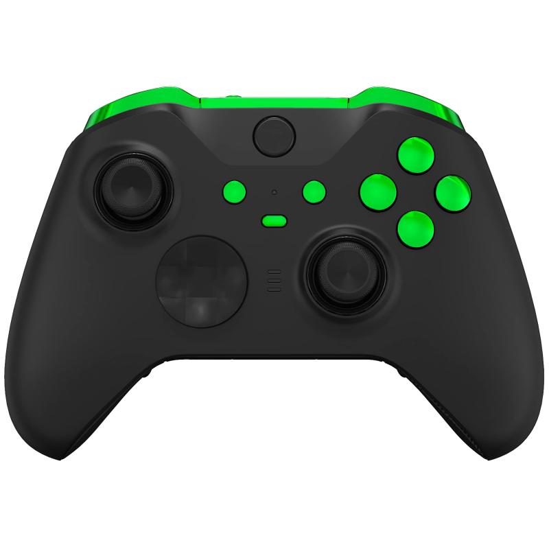 eXtremeRate Xbox One Eliteシリーズ2コントローラー対応用交換ボタン、光沢があるXbox Eliteシリーズ2Coreコントローラー対応用LBRBLTRTバンパートリガーABXYスタートバックシンクプロファイルキー
