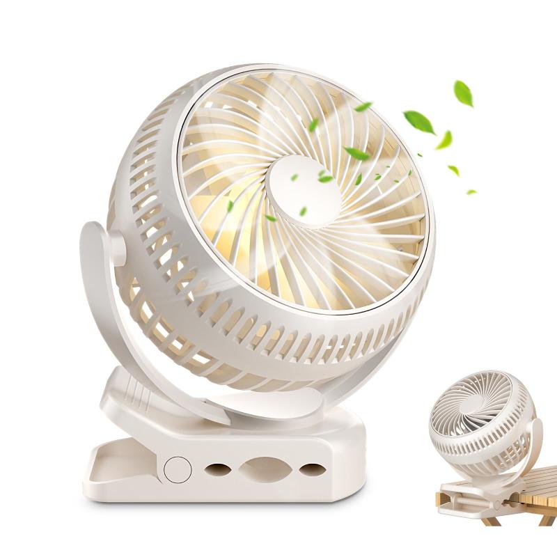 【弥生日和】 卓上扇風機 小型 USB扇風機 DCモーター 静音 クリップ式 壁掛け 節電対策 2000mAh 360度角度調整 3段階風量 急速充電 12h連続使用 LEDライト搭載 家用 車中泊 アウトドア 熱中症対策(2.0)
