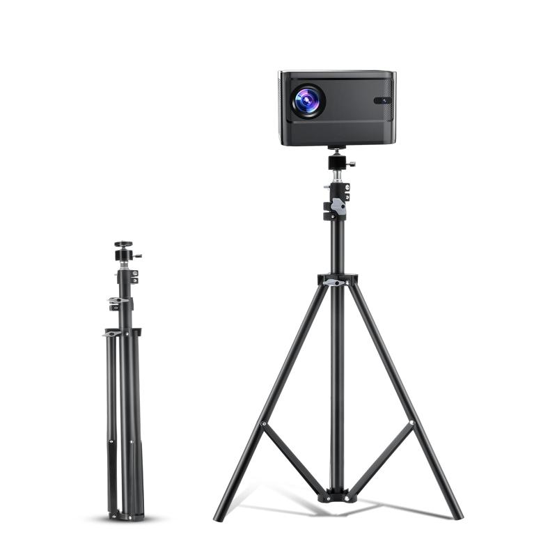 プロジェクター スタンド 三脚 耐荷重2kg 360度回転 60-170cm伸縮型 高さ調節 プロジェクター台 折り畳み 収納便利 軽量 持ち運び1/4ネジ搭載 カメラ、スマートフォン、GoProなど対応可能 オフィ