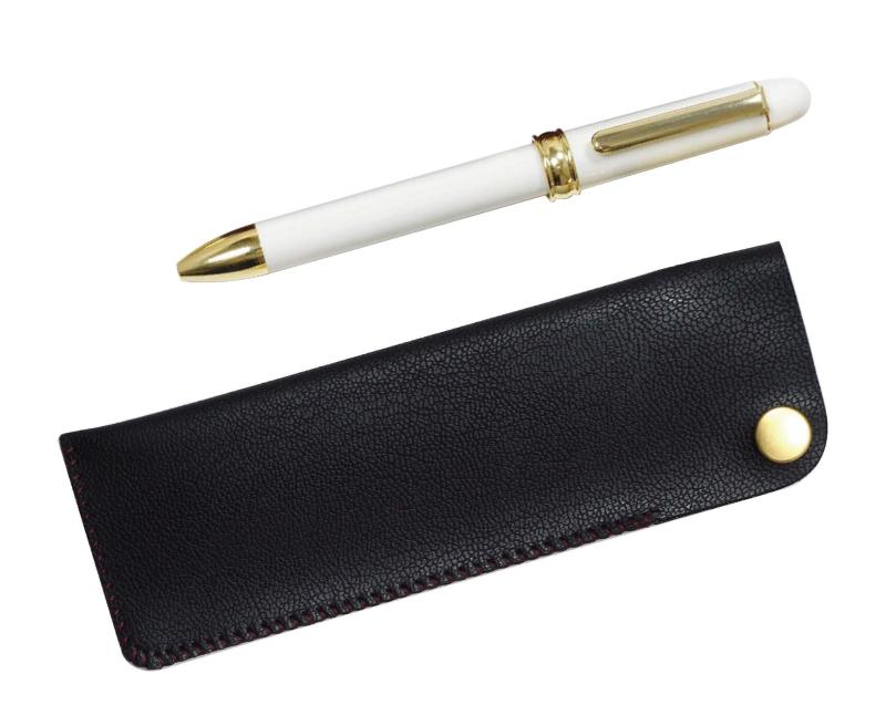 樂天商城 - タキザワ 横ホックペンケース黒 2色回転ボールペン2C600セット 白 3個パック T23-NK01B-2C600-W-3