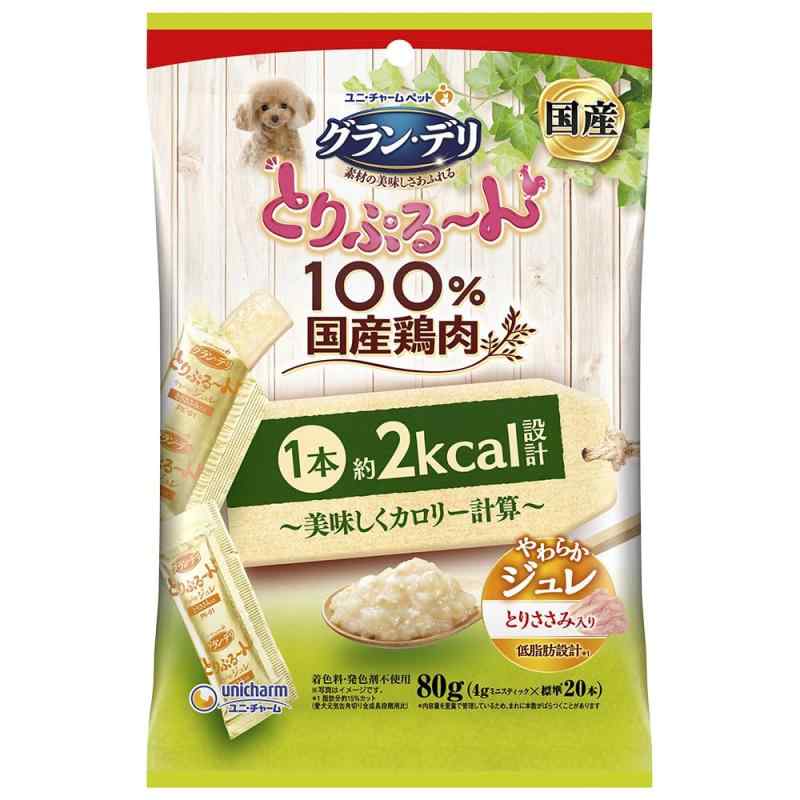 Pet Goods - ユニ・チャームペット グラン・デリ とりぷるーん美味しくカロリー計算 ジュレ とりささみ入り 80g 4g×20本 国産鶏肉使用 ジュレタイプ 犬用