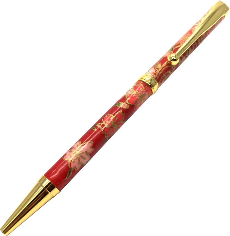 美濃和紙ボールペン しだれ桜 赤色