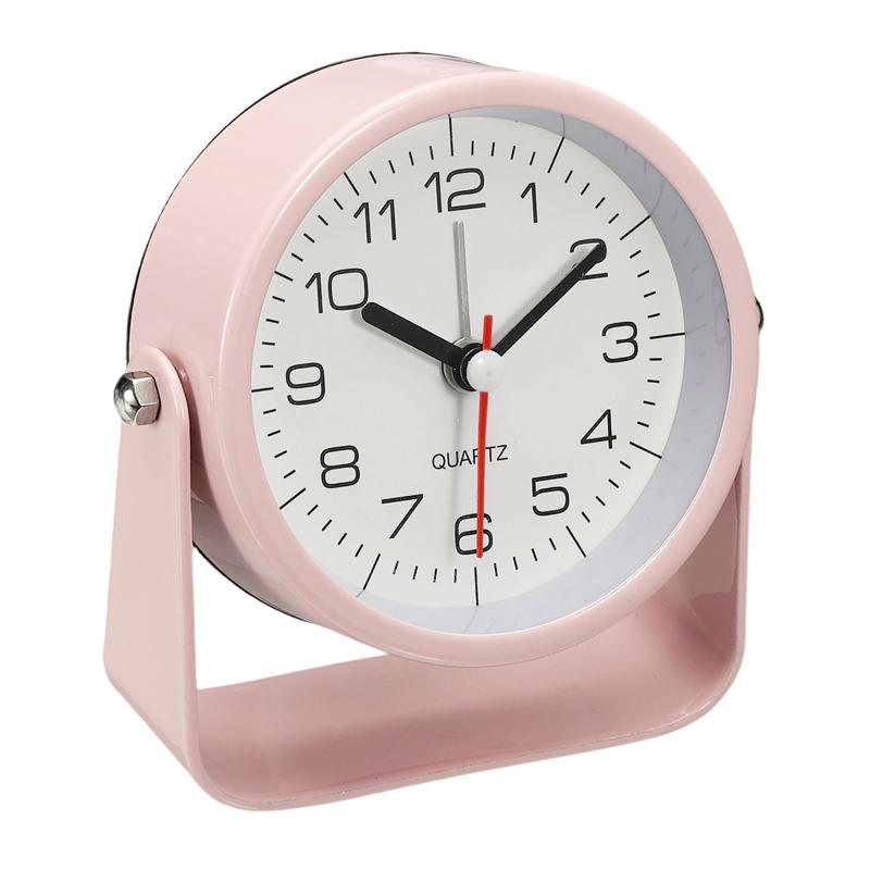 PATIKIL Small Analog Alarm Clock, Adjustable Angle Battery Operated Retro Desk Clock for Bedside Bedroom Living Room Decor