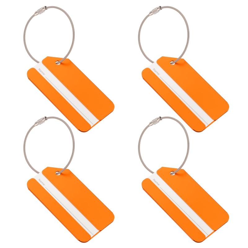 PATIKIL Aluminum Luggage Tags, Suitcase Tags Identifiers Baggage Address Tags Travel ID Bag Labels for Business Trips Office Fl