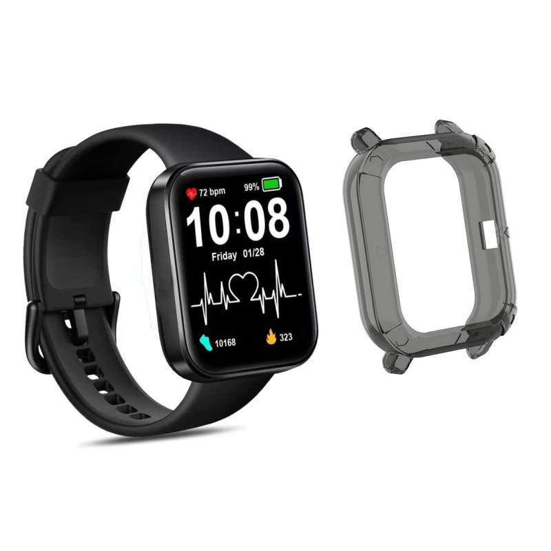 Lamshaw for ID207 Miniケース、スクリーンプロテクター、 耐衝撃カバー 傷防止 耐衝撃ケース 対応Tensky TK01 Smart Watch/ID207 Mini Smart Watch 1.5 インチ