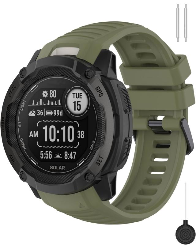 対応 Garmin Instinct 2X シリコンバンド 軽量 ソフト 防水 運動ベルト ガーミンインスティンクト 2X 互換性 スポーツ 男女兼用 装着簡単 耐衝撃 Instinct 2X Solar/Instinct 2X Sola Tactica