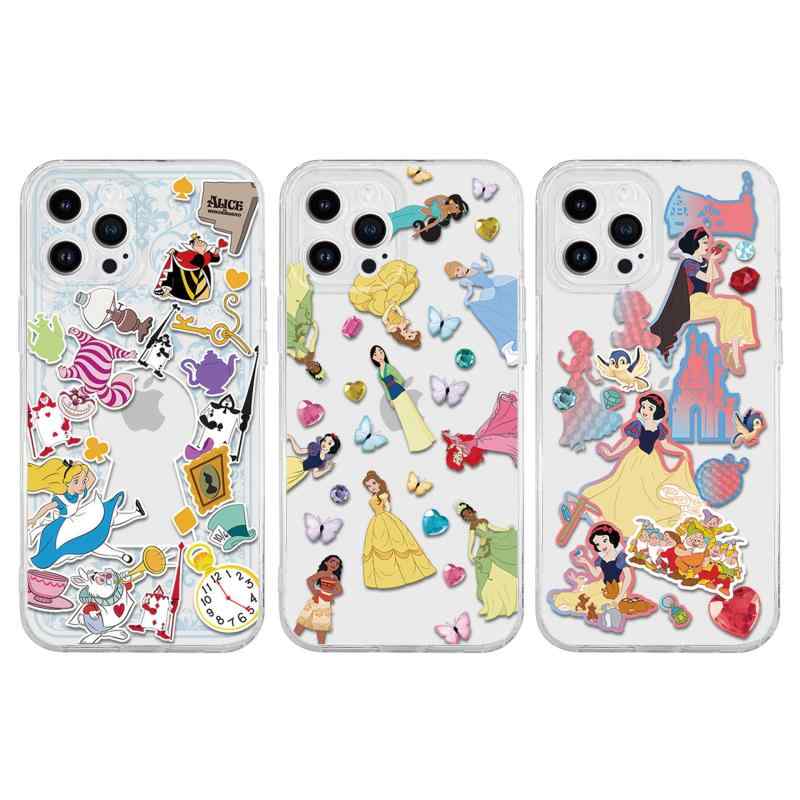 HAMACOD iPhone 15 用 ケース ふしぎの国のアリス スマホケース iphone 16pro 适用 透明 黄ばみにくい TPU すり傷防止 指紋防止 耐衝撃 白雪姫 iphone 13 ケース 携帯保護カバー 薄型 ソフト 軽量