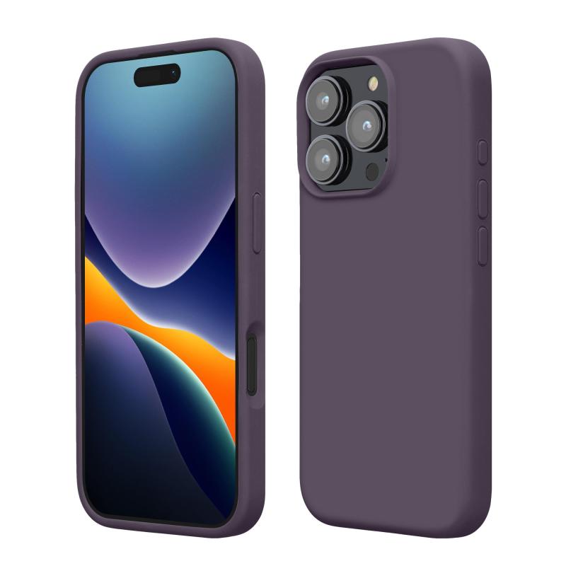kwmobile スマホケース Apple iPhone 16 Pro対応 ケース - TPU リキッド シリコン カバー - 耐衝撃 傷防止 サラサラ Case 淡いアイリス