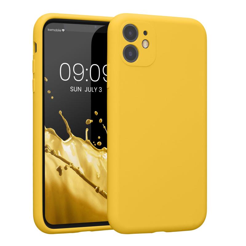 kwmobile スマホケース Apple iPhone 11対応 ケース - TPU シリコン カバー 耐衝撃 傷防止 - まばゆい イエロー