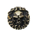 真鍮 (BRASS) コンチョ スカル Skull ドクロ 銀 直径 約24.5mm レザークラフト 財布 ケース カスタムパーツ バッグ DIY パーツ 手芸 革財布