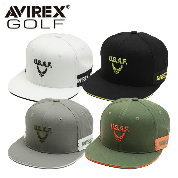 AVIREX GOLF アヴィレックスゴルフ メンズ バイカラーロゴ フラットキャップ AVC2F-CP6 【バイカラー】【フラット】【平つば】【帽子】【ラウンド用品】【ゴルフ用品】