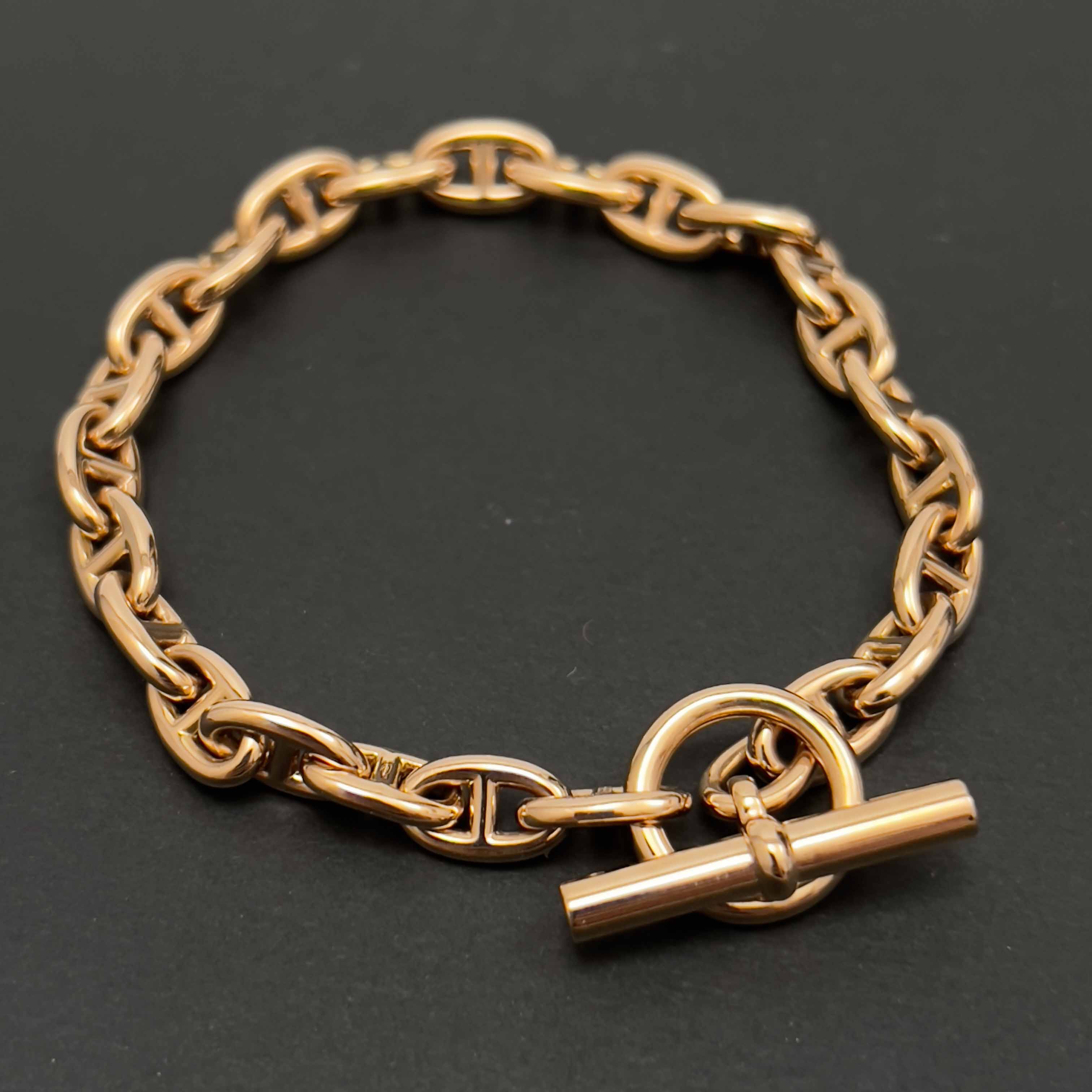 HERMES エルメス シェーヌダンクル TPM 24コマ K18PG ブレスレット●レディース ピンクゴールド 【中古】