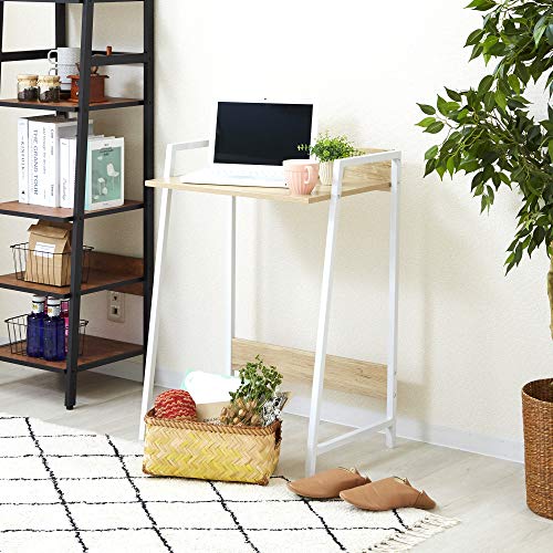 ドウシシャ シンプルデスク 省スペース スリム 幅60 奥行40 パソコンデスク 作業台 ゴミ箱上収納として..