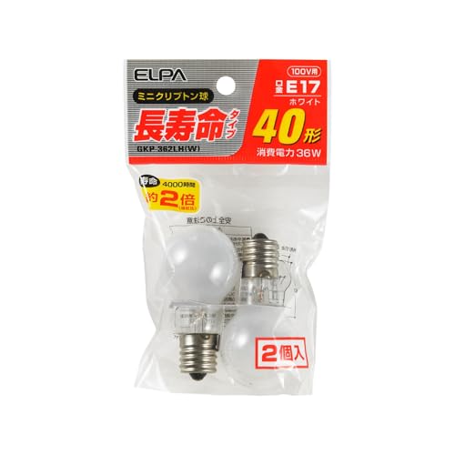 ����� (ELPA) Ĺ��̿�ߥ˥���ץȥ�� �ŵ� ���� ���ܾ��� E17 36W �ۥ磻�� 2���� GKP-362LH(W)