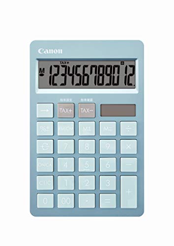 Canon キヤノン スタイリッシュデザイン電卓 抗菌仕様 HS-1200TC ブルー（12桁/スリム卓上/ツートンカ..