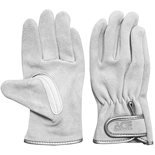 [ACE] 作業手袋 エースプレミアム AAA級 牛床革手袋 Mサイズ AG4411 マジックテープ