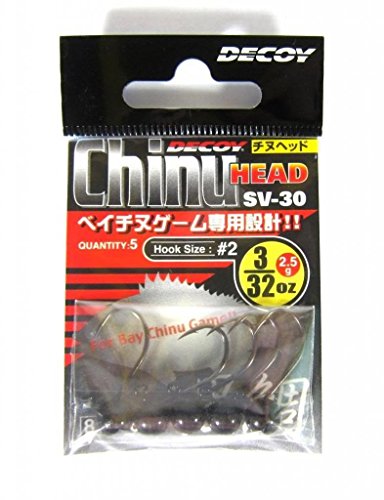 -/#2-2.5g（3/32oz）/SV-30・パッケージ個数:1・入数:5個入り・フックサイズ:#2・自重:2.5g（3/32oz）・ヘッドカラー:ブラックチヌの堅牢なアゴを完璧に貫くチヌ専用設計。 チヌのアゴの力は想像以上。通常のロックフィッシュ用ジグヘッドでは、バイトの瞬間に噛み潰されてしまうこともしばしば。「チヌヘッド SV-30」は、潰されない強度と堅いチヌのアゴを完璧に貫通させるフォルム、 シャープさを備えたベイチヌゲーム専用ジグヘッドです。スモールチューブ等でのフォーリングメソッドはもちろん、各地で実績のある様々なメソッドに対応。 そして、エサのイガイをセットしての使用も全然アリ。#2はボートゲームに、#4はオカッパリゲームにオススメです。