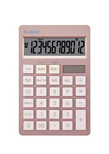 Rakuten - Canon キヤノン スタイリッシュデザイン電卓 抗菌仕様 HS-1200TC ピンク （12桁/スリム卓上/ツートンカラー）HS-1200TC