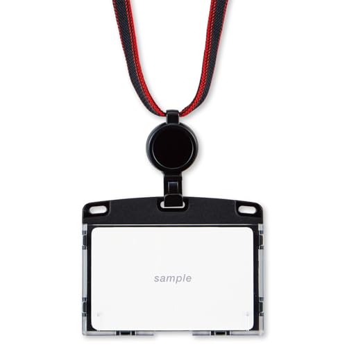 オープン工業 吊り下げ名札 アーバンスタイル 名札 カードホルダー ネームホルダー リール IDカード 名刺サイズ ハードケース 1枚 ブラック