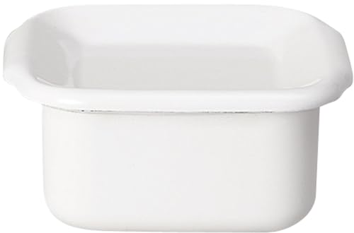 野田琺瑯(Nodahoro) 保存容器 ホーロー 耐熱 スクエア Sサイズ 琺瑯蓋付 ホワイトシリーズ 日本製 WSH-S