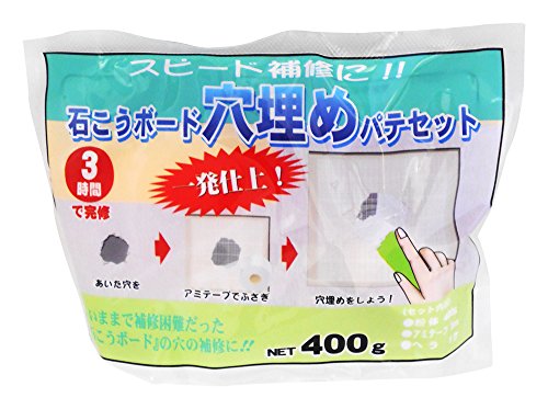 樂天商城 - 家庭化学 石こうボード穴埋めパテセット ホワイト 400g