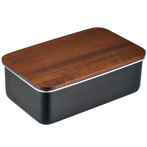 樂天商城 - ののじ ステンレス ランチボックス レクタングル 電子レンジ 食洗機 対応 おしゃれでシンプルな弁当箱 天然木のフタ ブラック