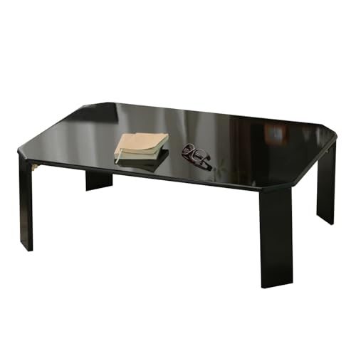 不二貿易 ローテーブル 折りたたみテーブル 幅90×奥行60×高さ32cm ブラック リビングテーブル UV塗装 お手入れ簡単 角が丸い ルーチ