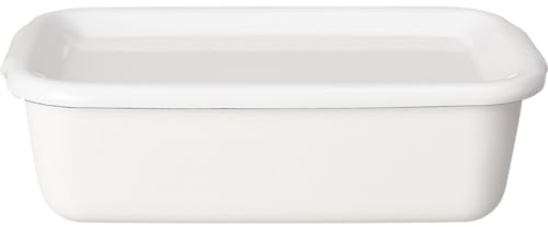 野田琺瑯(Nodahoro) 保存容器 ホーロー 耐熱 角型 レクタングル 深型 Lサイズ 琺瑯蓋付 ホワイトシリーズ 日本製 WFH-L