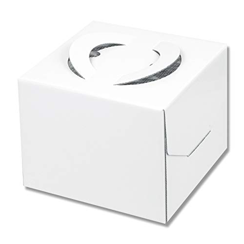 樂天商城 - シモジマ (ヘイコー) ケーキ箱 キャリーデコ 5号 高さ150mm トレー付 ホワイト 1枚 004246820