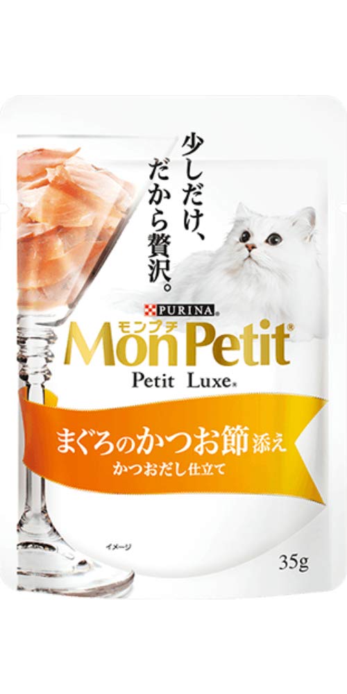 モンプチ プチリュクス パウチ 成猫用 まぐろのかつお節添え 35g×12袋入り (まとめ買い) [キャットフー..