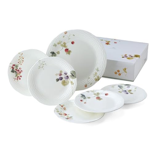 NARUMI(ナルミ) プレート 皿 セット ルーシーガーデン ベリー柄 5柄セット おしゃれ かわいい レリーフ 結婚祝い 6ピース入り 電子