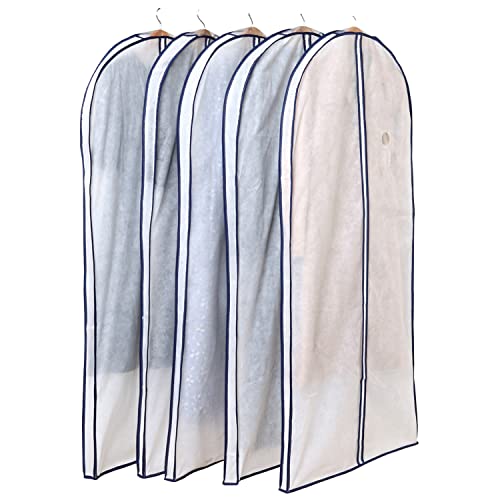 アストロ 衣類カバー マチ付きで厚手衣類対応 ロングサイズ 5枚組 吊り下げたまま使えるゆったりシワに..