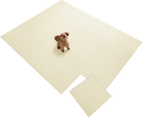 Sanko 【日本製 撥水 消臭 洗える】サンコー ずれない ジョイントマット ペット用 45×45cm アイボリー 20枚 カーペットタイプ
