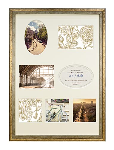 万丈 VANJOH シャルムフレーム A3/多窓 ダークゴールド 106709 壁掛専用