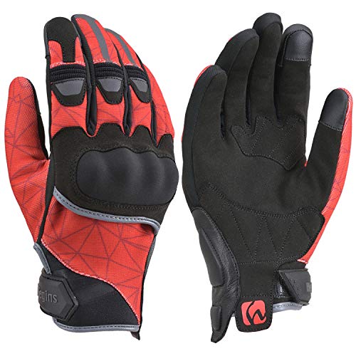 デイトナ(Daytona) バイク グローブ 春夏秋冬 ハードプロテクター スマホ対応 グラフィックプロテクト HBG-056 レッド Lサイズ