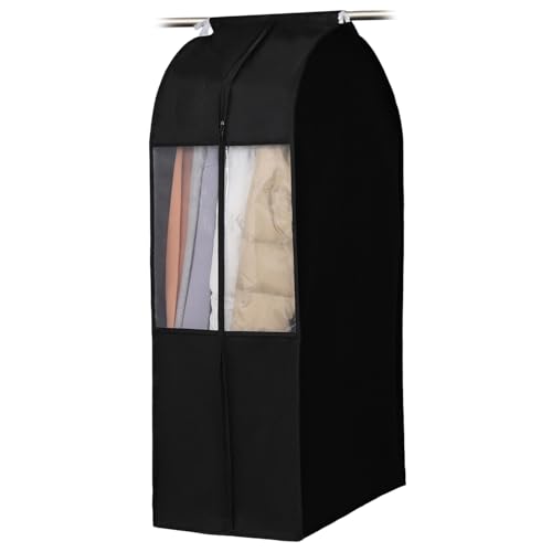 アストロ 衣類カバー ブラック ショートサイズ 【幅広マチ付き 洋服カバー】 通気性の良い不織布製 クローゼット 吊り下げ収納 保護カバー 衣装