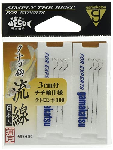がまかつ(Gamakatsu) テトロン糸付 タナゴ鈎 フック 流線 ハリス-テトロン#100 釣り針