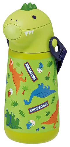 スケーター(Skater) 立体型 ステンレス ストロー 水筒 370ml 真空二重 保冷専用 ディノサウルス 恐竜 SSH4D-A