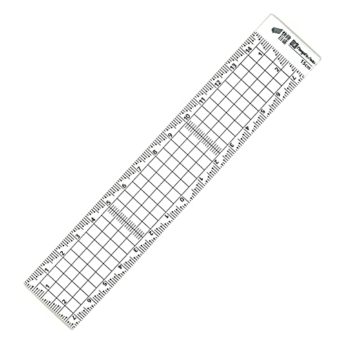 新潟精機 SK 日本製 アクリル方眼定規 快段目盛 カッティングプレート付 15cm CAGS-15KD