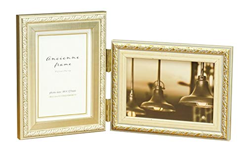 万丈 アンシャンフレームL型2面L判 SL&GD(シルバー&ゴールド) 【壁掛け可】106293