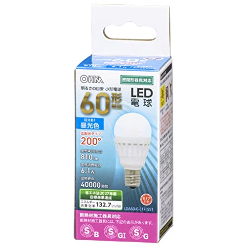 Led Bulb - オーム電機 LED電球 小形 E17 60形相当 昼光色 LDA6D-G-E17 IS51 06-4479 OHM