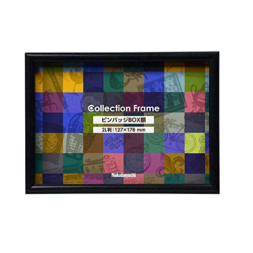 ナカバヤシ コレクションフレーム ピンバッジBOX額 2L判 F-TP-116-D ブラック